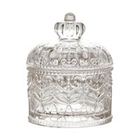 Magideal - Tarro De Cristal Con Corona, Tarro De Cristal Para Dulces, Organizador De Almacenamiento De Dulces, Caja Organizadora De Joyas Para Accesorios Para El