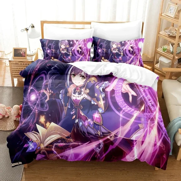 Princess Connect ReDive Bedding Set Boys Girls Size Duvet Cover Pillowcase Bed Kids Adult Home Textileextile Bed Sheets
