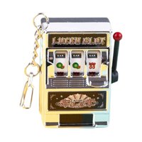 Magideal - Mini Máquina Tragamonedas, Llavero De Juguete, Decoración De Fiesta, Regalo De Cumpleaños, Decoración Para Pastel De Cumpleaños, Mini Juego De Arcade, Plata