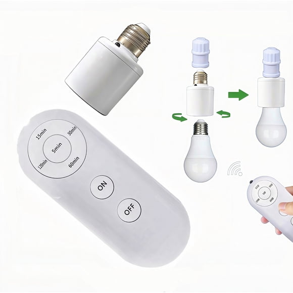 Portalampara. Soquete control remoto. Incluye control. Apagado configurable
