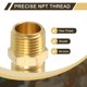 thumbnail image 4 of 5Pack Accesorio de Tubería de Latón, 5/8" OD x 1/2" NPT Macho Latón Compresión Tubo Accesorio, Conector Unión de Compresión de Latón, Adaptador de Acoplamiento Recto de Latón para Tubería de 5/8", 4 of 6