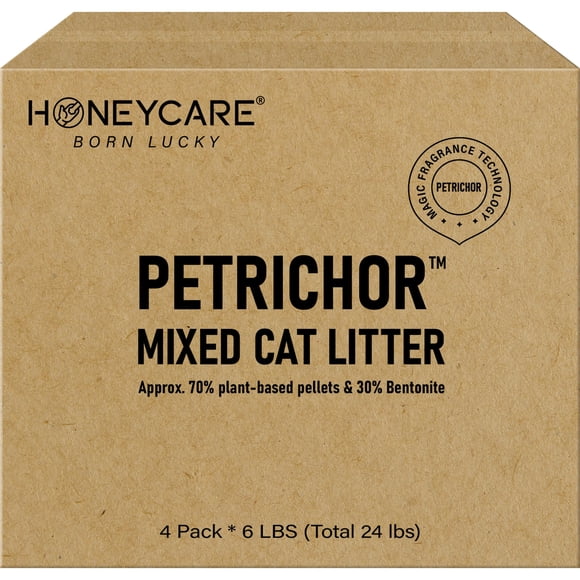Arena para gatos HONEY CARE Petrichor Mix, tofu a base de plantas, 10,9 kg