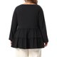 thumbnail image 3 of Agnes Orinda Conjuntos de Halloween Blusas Babydoll para Mujer de Talla Grande con Volantes en Capas Escote en V Mangas Largas con Puño Elástico Blusas Elegantes de Otoño 2X Negro, 3 of 6
