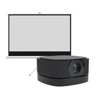 Proyector Portátil Lumix 9000Lm + Telón Manual 100"" Levo