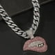 thumbnail image 4 of Pink Lips Pendant + Cuban Chain, 4 of 4