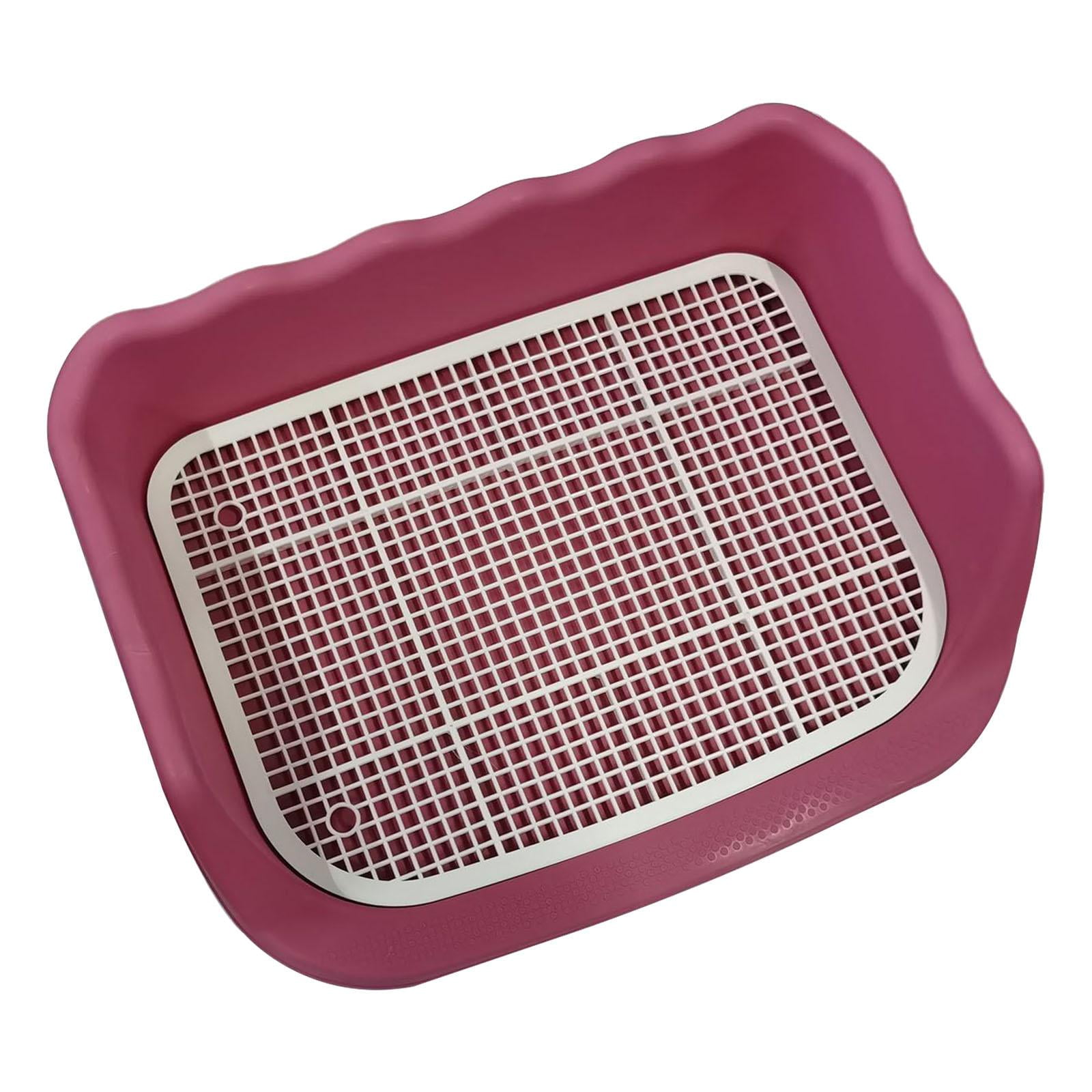 Magideal - Inodoro Para Perros, Bandeja De Herramientas De Limpieza De Plástico Portátil, Arena Para Entrenador De Orinal Para Conejillos De , Rosado
