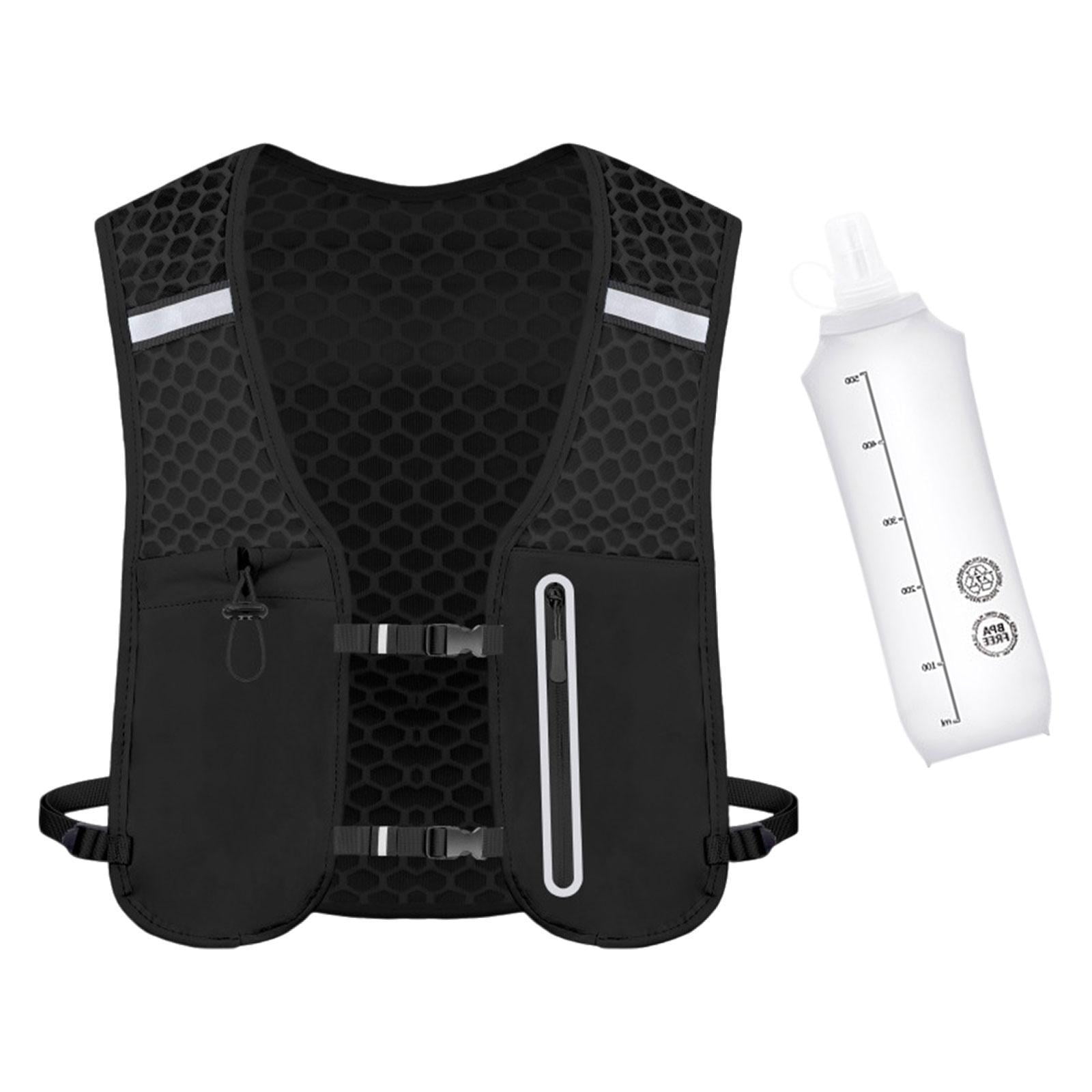 Magideal - Chaleco De Hidratación Para Correr Para Hombre Y Mujer, 2 L, Portátil, Para Deportes Al Aire Libre, Soporte Para Teléfono, Mochila De Agua, Chaleco De Negro