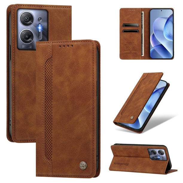 Funda Billetera para Infinix Hot 30 5G Imán y Resistente Marrón