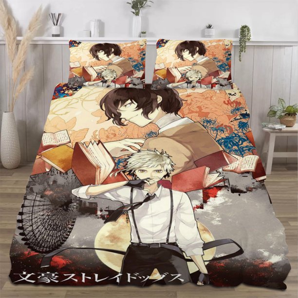 Bungo Stray Dogs Quilts for Queen Bed Bedspreads,Soft Bed Quilt Lightweight Bedspread,Quilted Coverlet