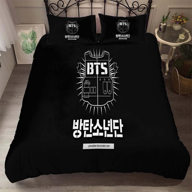 BTS Bangtan Boys Quilt Duvet Cover Set Home Textiles Pillowcase3-Piece Bedding Set