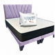 thumbnail image 1 of Cama Dos Plazas con Colchon + Pack de Almohadas Tapizado en Felpa Morado Claro, 1 of 6