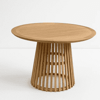 Klik Muebles - Mesa Redonda De 120 Cm Madera Natural Con Base Estilo Rejilla