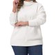 thumbnail image 1 of GRACE & GRANDEUR Conjuntos de Halloween Suéter de Cuello Alto para Mujer de Talla Grande Suave Jersey de Punto con Mangas Largas y Ajuste Relajado 2X Blanco, 1 of 7
