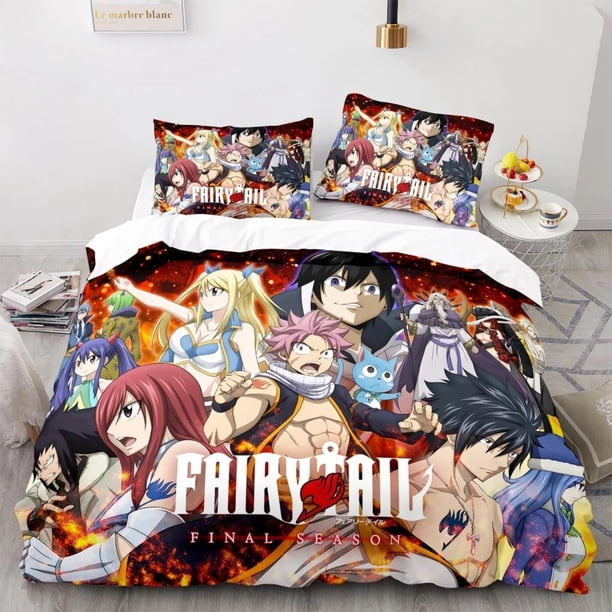 New Fairy Tail Bedding Set Japanese Boys Girls Gift Bedroom Decor Full Size Home Textiles Dropshipping Bed Sheets