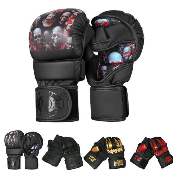 Guantes de MMA BADBOXE Lage/X-Large Rojo/Calavera