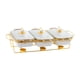 thumbnail image 4 of Juego De Buffet Con Plato De Calentamiento Y Rejilla, Calentador De Alimentos De Lujo Para Bodas, Hoteles Y Eventos, A Rayas Blancas., 4 of 5