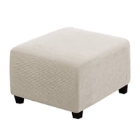 Xusx111 - Cubiertas De Estiramiento Del Taburete Del Pie De La Sala De Estar Para Ajustarse Al Reposo De Los Pies, Tela De Jacquard Gruesa Con Fondo Elástico (Color Natural)