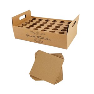 Magideal - Conos De Confeti Y Caja De Soporte, Bandeja Decorativa, Pétalos De Flores Secas, Conos De Confeti, Caja De Conos De Papel Para El Día De San Valentín 30 Agujeros Marrón