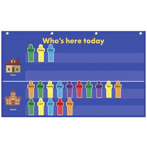 Tabla de Asistencia Portátil AUVCAS 82 cm x 48 cm para Aula