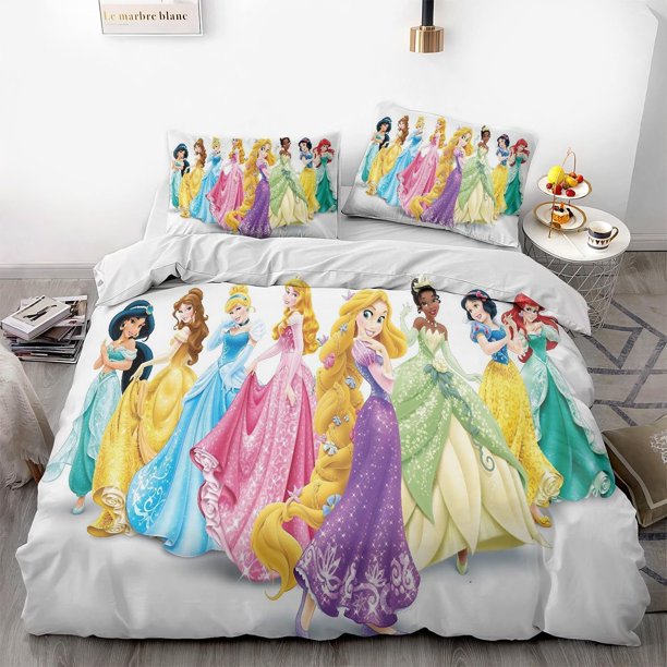 Fairy Tale Dream Princess Duvet Cover Set 3-Piece Bedding Set - includes 1 Duvet Cover and 2 Pillowcases No Filling Suitable for Year-Round Use