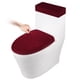 thumbnail image 1 of Cubierta de tapa de baño de terciopelo estirable y tapa de tanque de baño, cubierta de tapa de baño súper suave Set de lujo terciopelo de peluche, con fondo elástico, lavadora, Borgoña, 1 of 3
