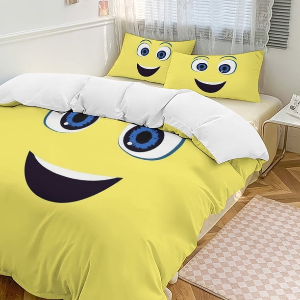 Yellow Joy Inside Out Comforter Set Soft 3 Pcs Twin Bedding Sets Thicken for All Season