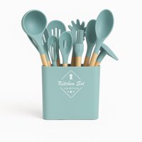 Estilodomus - Set 12Pcs Utensilios De Cocina De Silicona Antiadherentes Azul