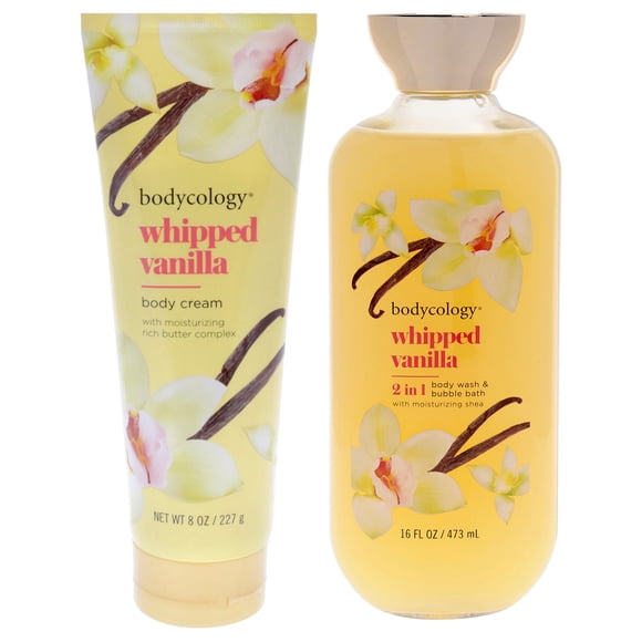 Kit Bodycology Crema Corporal 227ml Vainilla Batida y Gel de Ducha y Baño de Burbujas 454ml Vainilla Batida Mujer