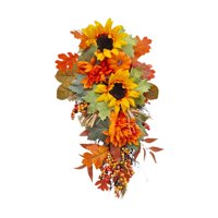 Magideal - Corona De Acción De Gracias, Corona De Cosecha, Accesorios Para Fotografías Colgantes, Corona Artificial, Corona De Otoño Para Celebración En La Pared