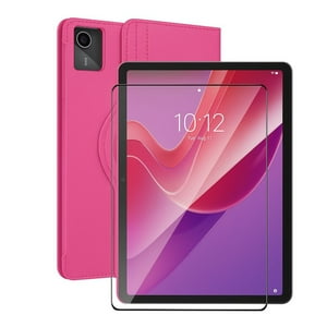 Mar Cases - Carcasa Funda Giratoria Para Tablet Lenovo K11 11 Fucsia + Vidrio