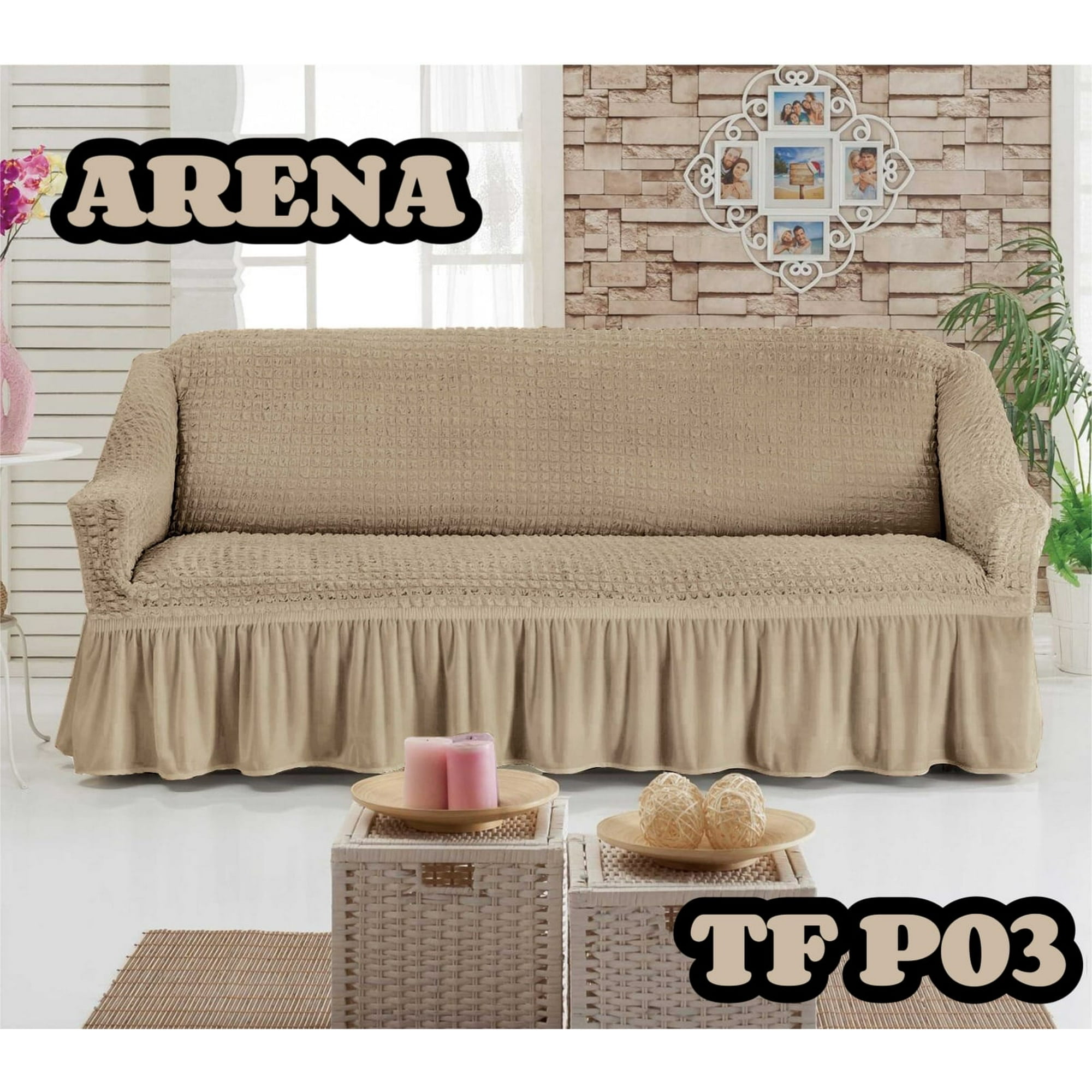 Angeles Del Hogar - Funda Cubre Sofa Sillon Cuadrille Turco 3 Cuerpos