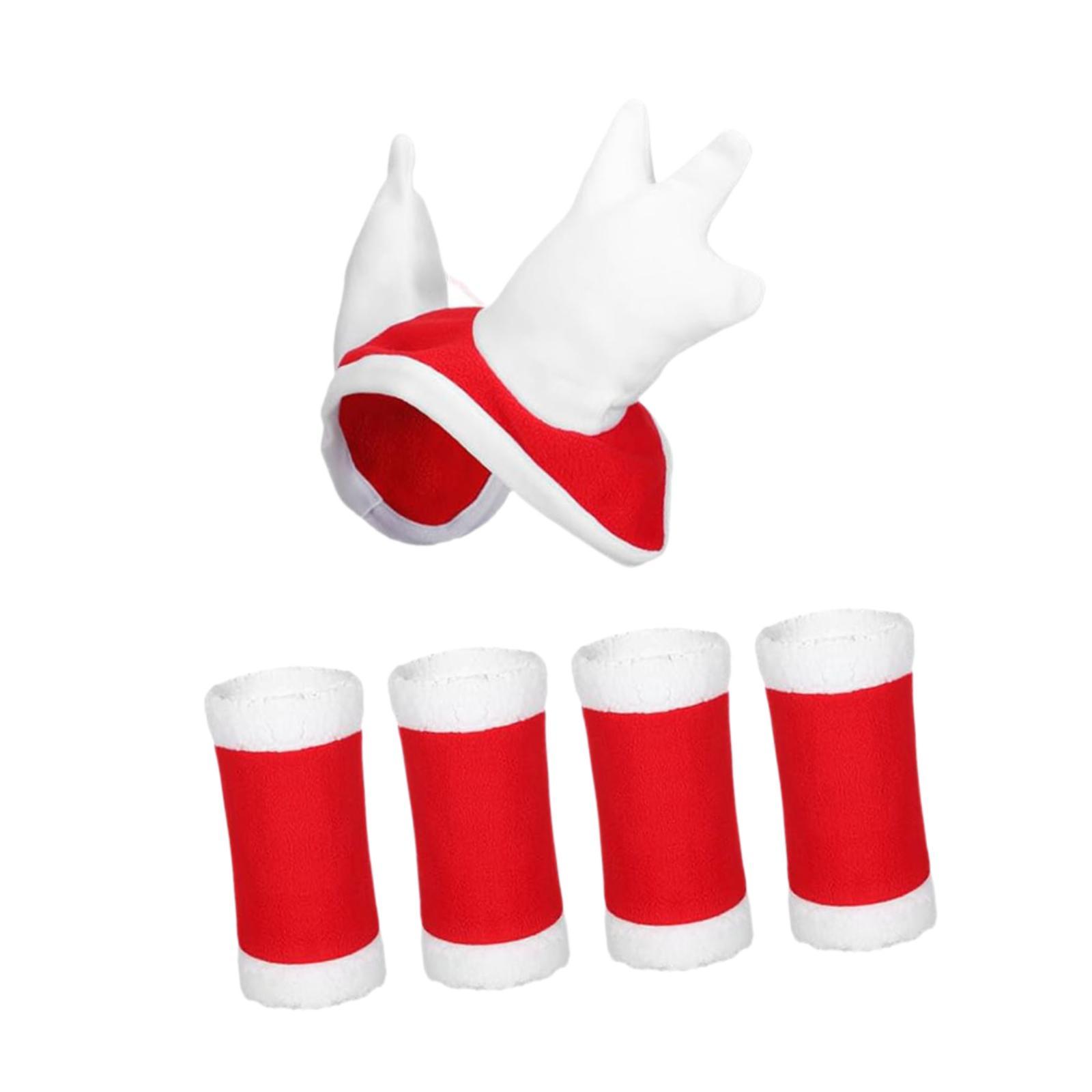 Ioensy - Gorro De Papá Noel Con Forma De Caballo, Protector De Piernas De Terciopelo Para Desfile De Cosplay, Fiesta De Navidad, Longitud De 50 Cm