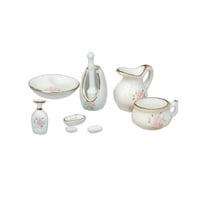 Magideal - 1:12 Casa De Muñecas En Miniatura Decoración De Baño Artesanía Mini Macetas Y Taza, Florero, Jabón, Bandeja De Jabón, Escobilla De Baño Y Soporte, Y