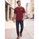 thumbnail image 2 of INSPIRE CHIC Camiseta de Hombre Casual con Cuello Redondo y Bolsillo en el Pecho de Manga Corta Elástica M Roja, 2 of 5