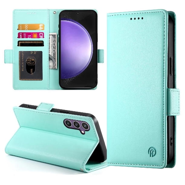 Funda Cartera Magnética con Tarjetas y Soporte para Samsung Galaxy S25 FE Verde