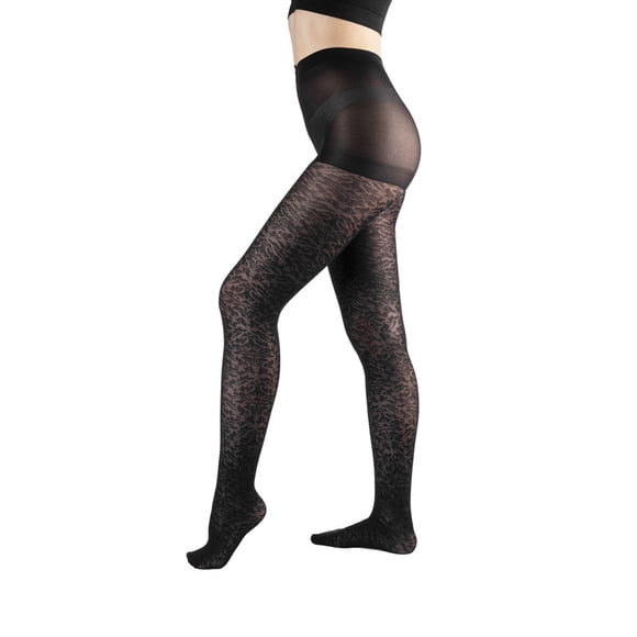 Panty negra 70 denier diseño 2 leopardo L-XL negro