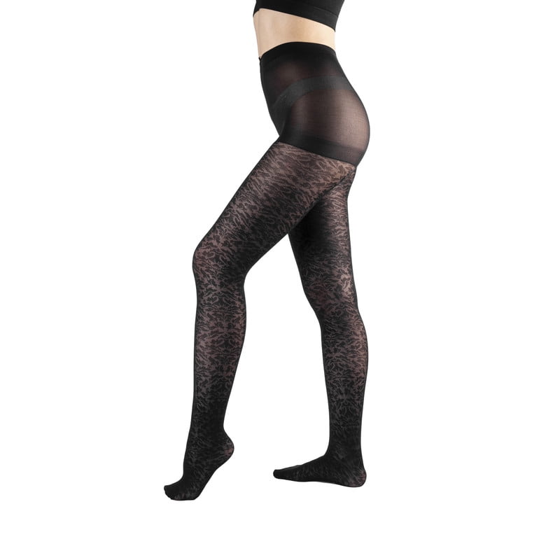 Ingesa - Panty Negra 70 Denier Diseño 2 Leopardo S-m Negro