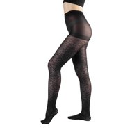 Ingesa - Panty Negra 70 Denier Diseño 2 Leopardo S-M Negro