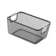 thumbnail image 1 of Cesta De Almacenamiento De Alambre Metálico Con Asas De Madera Para Organizar Maquillaje Y Refrigerios, 36 X 22 X 21 Cm, Color Negro., 1 of 6