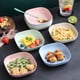 thumbnail image 4 of Xiao Hua Plato Profundo de Paja de Trigo de 4 Piezas, un Plato de Comedor de Plástico Resistente Que No Se Rompe Fácilmente, Puede Sostener Alimentos de Granos, Se Puede Calentar en el Microondas y, 4 of 4
