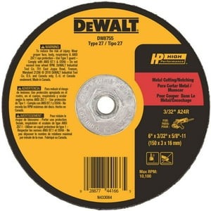 Disco De Corte Y Entallado Dewalt Dw8755 15,24 Cm X 2,38 Mm