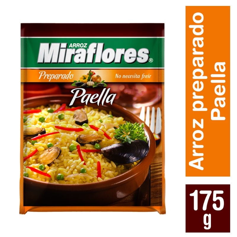 Arroz Preparado Paella Bolsa 175 g Miraflores
