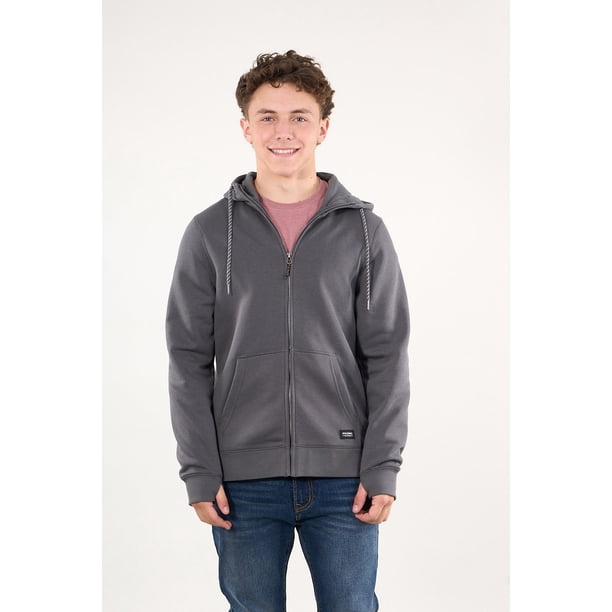 Poleron Franela Classic Full Zipper Gris Wi7399