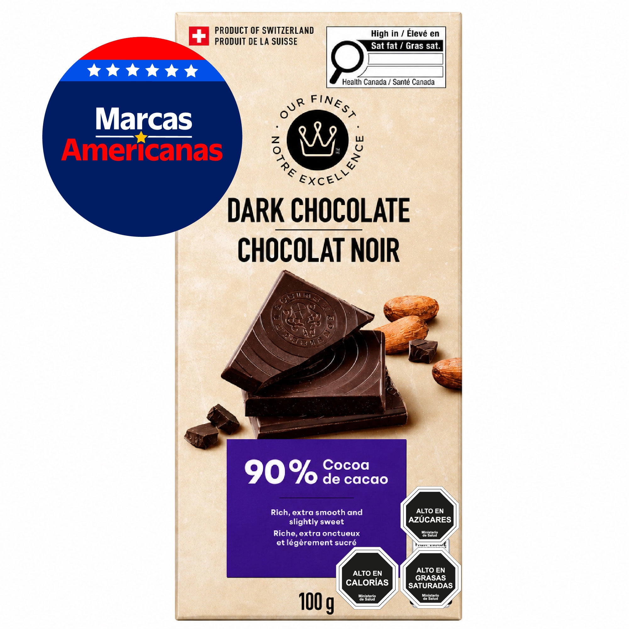 Chocolate Amargo 90% De Cacao 100 g Our Finest