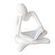 thumbnail image 3 of Estatua de pensador abstracto de estilo nórdico, colección de adornos de estante de arte de mesa, escultura de resina, figurita humana para decoración Blanco, 3 of 5