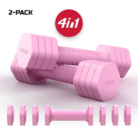 Mancuernas Ajustables Fitrx 2,3 Kg Rosa Paquete de 2