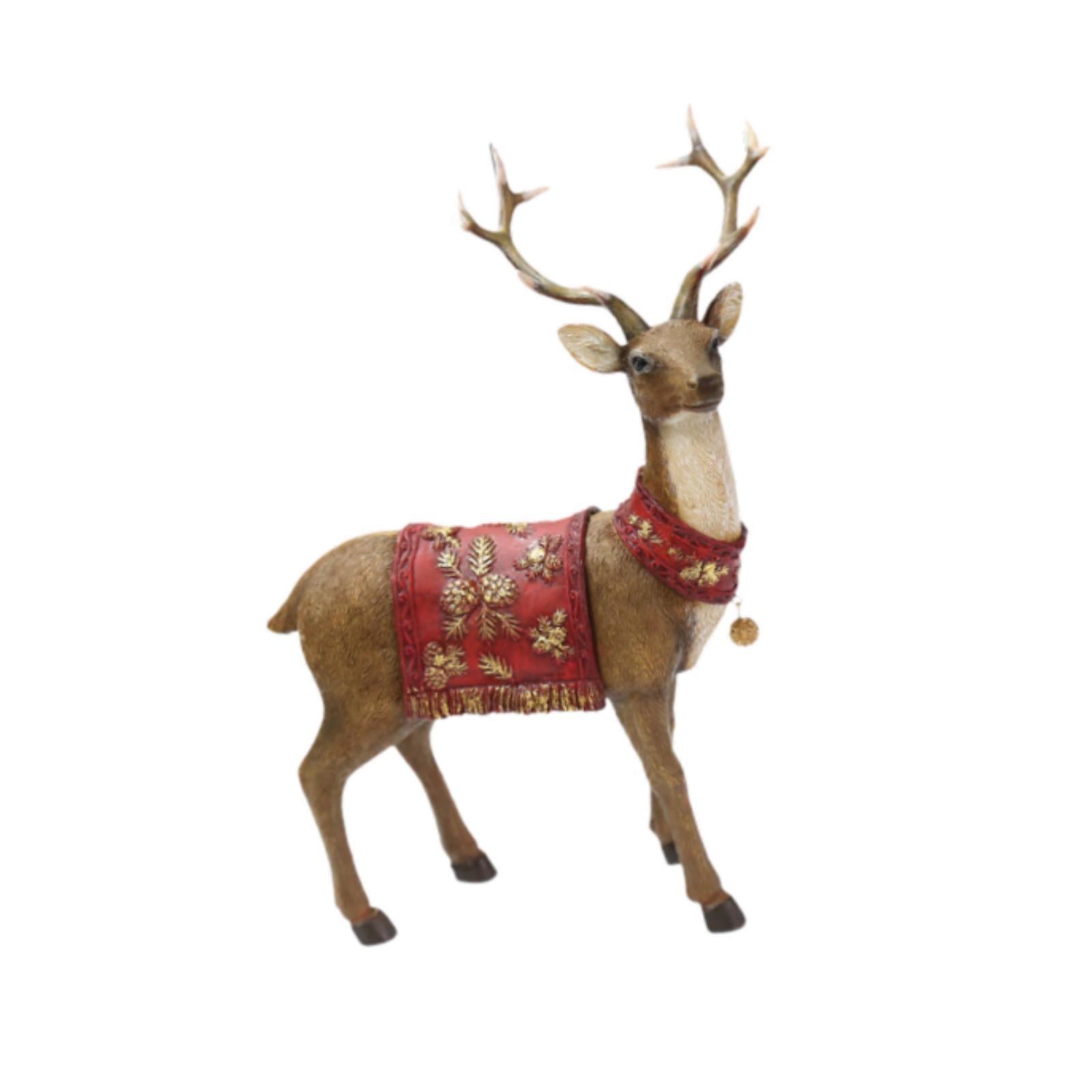 Magideal - Figura De Reno, Escultura De Alce, Estatua De Animal Moderna, Figura De Ciervo Para Decoración Del Hogar, Estatua De Ciervo Para Estantería, Decoració De Pie