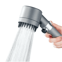 Genérico - Teléfono Cabezal De Ducha Turbo Con Masajeador 4 En 1 Gris Oscuro