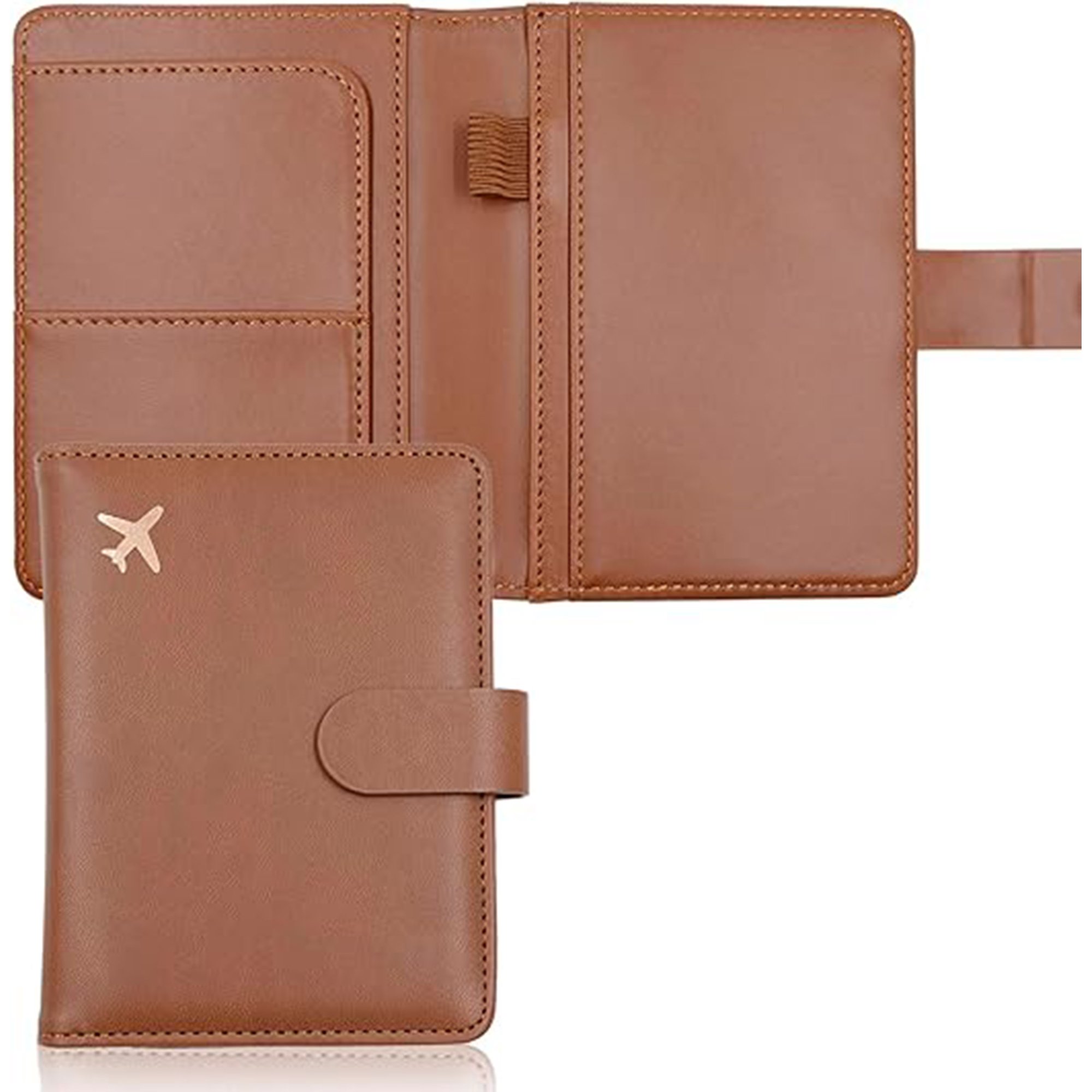 Veat00l - Porta De Pasaporte, Funda Para Pasaporte Con Bloqueo Rfid, Cierre De Banda Elástica, Caja De Pasaporte Para Mujeres Y Hombres, Caja De Pasaporte,caja De Tarjeta De Visita Bolsa