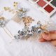 thumbnail image 5 of Bargains Únicos 4 Piezas de Peine de Cabello con Piedras de Estrás para Novia Boda Flor Peine Lateral Adorno de Cabeza Azul, 5 of 7